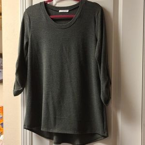 Coco & Main 3/4 sleeve olive green sweater